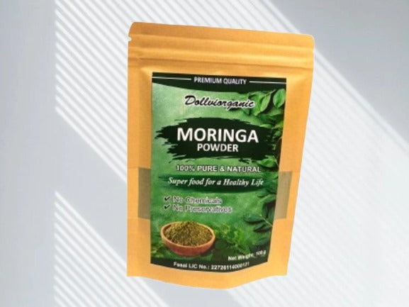 Dollvi Organic Moringa Powder | 100% Natural Drumstick Leaf Powder | Immunity Booster | For Weight Loss, Skin & Hair